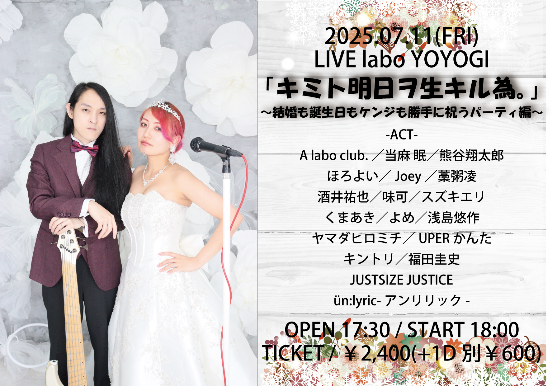 「キミト明日ヲ生キル為。」
～結婚も誕生日もケンジも勝手に祝うパーティ編～